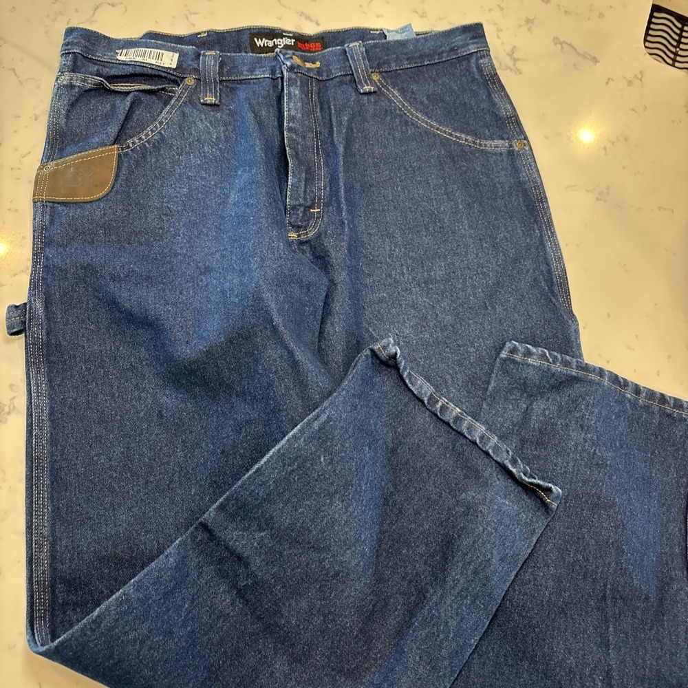 New Wrangler Riggs Workwear Carpenter Contractor Jeans 36x30 Relaxed Fit Dark